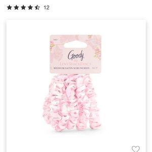 NWT Goody x LoveShackFancy Skinny Satin Scrunchies - Rosa Beaux - 5ct